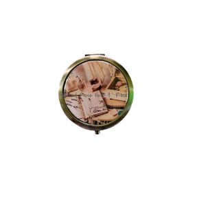 Perfume Boudoir Compact Mirror Travel Purse Pocket Antique Bronze Makeup Mirror