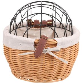 TOYANDONA Pet Bike Basket Removable Front Seat Carrier for Dogs and Cats Easy Tool Attachment Strong Load Bearing for Pet Transport and Grocery Carrying