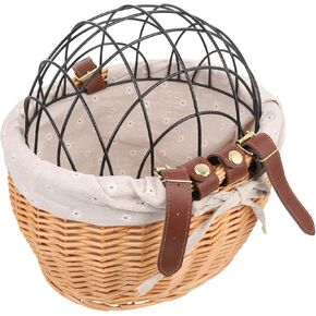 Mikikit Durable Pet Bike Basket Front Storage Carrier Bag for Dogs Cats Capacity Wear Resistant Easy to Use Bicycle Basket for Cycling Adventures