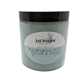 Just Imagine Handcrafted - Eucalyptus Mint Emulsified Sugar Body Scrub, All Natural Handmade 8 oz