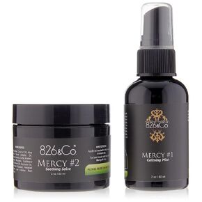 826 & Co. MERCY SKIN SALVE & SPRAY for face, body and scalp. Eczema, Psoriasis, Dermatitis, Keloids, Tattoos, Chaffing & more. With Aloe Vera, Niacinamide, Gotu Kola & Shea Butter. 2oz ea