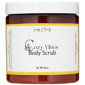 Exfoliating Sugar Body Scrub, Fresh Linen and Clean Cotton Scent (Cozy Vibes, 8 oz)