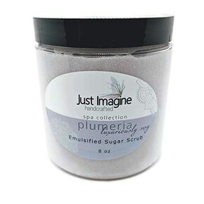 Just Imagine Handcrafted - Plumeria Emulsified Sugar Body Scrub, All Natural Handmade, 8 oz