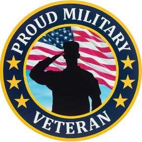 Proud Military Veteran Wreath Attachment, Sign or Door Hanger
