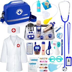 Doctor Kit for Kids, 35 Pcs Kids Doctor Kit for Toddlers 3-5 with Medical Storage Bag & Real Stethoscope, Pretend Play Doctor Set for Fun Role Playing Game, Doctor Play for Kids Boys Girls
