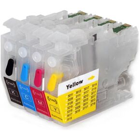Refillable Ink Cartridges with Chip Compatible with LC402 LC402XL MFC-J5340DW MFC-J6540DW MFC-J6740DW MFC-J6940DW North America(LC402)