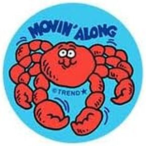 Movin' Along/Crab Scent Retro Scratch 'n Sniff Stinky Stickers by Trend; 24 Seals/Pack - Authentic 1980s Designs!