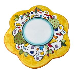 Trivet السيراميك - Trivet مع المناظر الطبيعية الإيطالية للأطباق الساخنة ، والفخار من amalfast ، ولوحة تقطيع السيراميك ، والفخار من إيطاليا ، المصنوعة في الفخار الإيطالي وغسالة الصحون وميكروويف آمنة