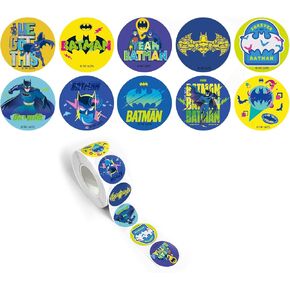 Superman Dot Stickers Roll (500 Pcs 1 inch) DC Comics Motivational Vinyl Sticker with 10 Patterns, Gifts for School Supplies Laptop Water Bottle Skateboard for Teens Kids