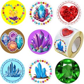 500 Pcs Gem Label Stickers Geology Crystal Diamond Decorations Birthday Party Favors Supplies Decorations Cup Sticker