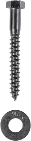 3/8 x 1-1/2 (50 Pack) Lag Screw Kit, 50 Screws and 50 washers, Ceramic Black Ruspert Coating for Exterior Use by Makers Bolt in Saudi Arabia