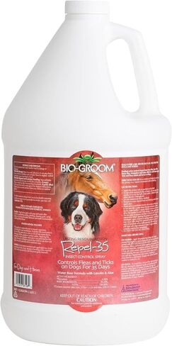 Bio-GROATH Repel-35 Flea & Trick Dog Spray-برغوث ووقاية للكلاب ، وعلاج البراغيث القط ، خالية من القسوة ، مصنوعة في الولايات المتحدة الأمريكية ، طارد القراد الطبيعي ، رذاذ ذبابة للخيول-16 Fl Oz 1 pack in Kuwait