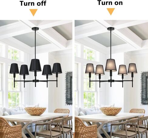Set of 6 Clip-on Mini Chandelier Lamp Shades,3.5" x 5.1" x 5.5",Small Barrel,Handmade,Traditional Decorative,Natural Linen Lamp Shade,Modern European Style Bell Shade (Black) in Kuwait