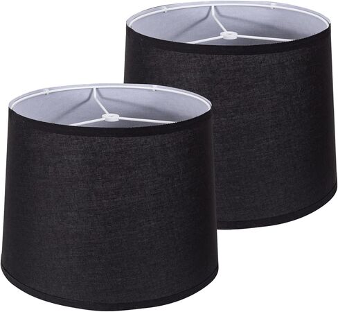 مجموعة ظلال المصباح من 2 - أحرف Lampingades طبل 11.4 "× 12.9" × 9.8 "بوصة ، ومتوسطة القماش بديلة البديل لمصباح الطاولة ، ومصباح الأرض ، والتجميع ، العنكبوت ، الكتان in Kuwait