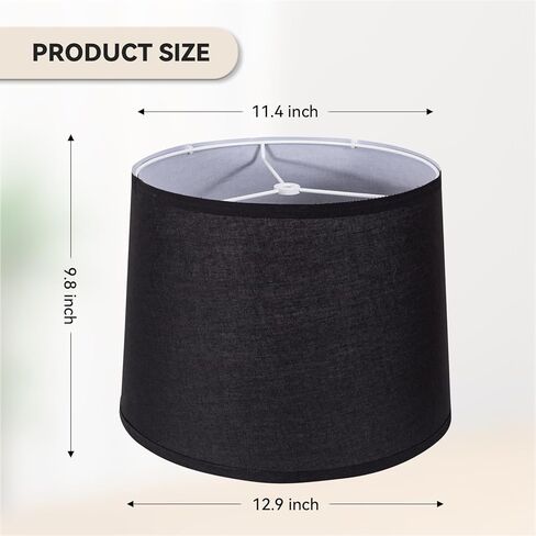 مجموعة ظلال المصباح من 2 - أحرف Lampingades طبل 11.4 "× 12.9" × 9.8 "بوصة ، ومتوسطة القماش بديلة البديل لمصباح الطاولة ، ومصباح الأرض ، والتجميع ، العنكبوت ، الكتان in Kuwait