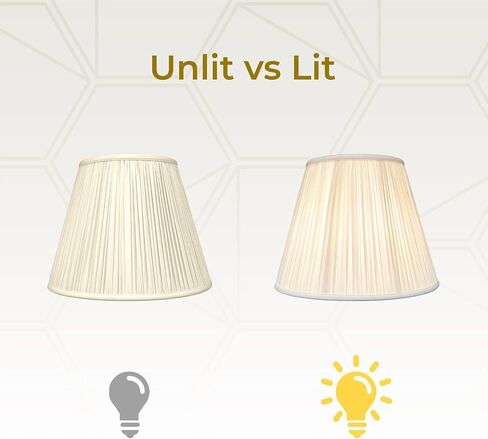Royal Designs Deep Empire Gather Pleat Basic Lamp Shade, Beige, 9 x 16 x 12.25 in Kuwait