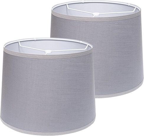 مجموعة ظلال المصباح من 2 - أحرف Lampingades طبل 11.4 "× 12.9" × 9.8 "بوصة ، ومتوسطة القماش بديلة البديل لمصباح الطاولة ، ومصباح الأرض ، والتجميع ، العنكبوت ، الكتان in Kuwait