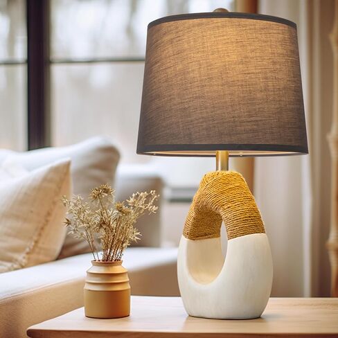 مجموعة ظلال المصباح من 2 - أحرف Lampingades طبل 11.4 "× 12.9" × 9.8 "بوصة ، ومتوسطة القماش بديلة البديل لمصباح الطاولة ، ومصباح الأرض ، والتجميع ، العنكبوت ، الكتان in Kuwait