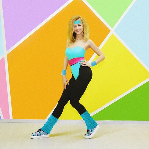 80s Accessories for Women Neon Leg Warmers Headband and Wristbands Set Knit Legwarmers for Ballet Dance Figure Skating in Saudi Arabia