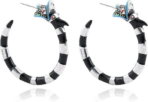 Coral Snake Earrings for Women Halloween Snake Hoop Earrings Gothic Sandworm Snake Jewelry Halloween Cosplay Costume Accessories in Saudi Arabia