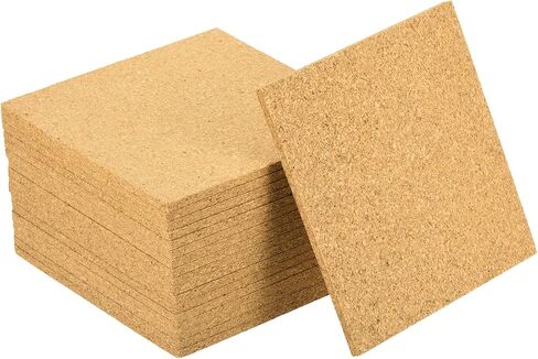 uxcell 8 Pcs Cork Coaster for Drink, 90mm/3.54inch Square Absorbent Reusable Cork Mats Blank Coasters for Wine Glass Cup Mug DIY Crafts (3mm Thick) in Saudi Arabia