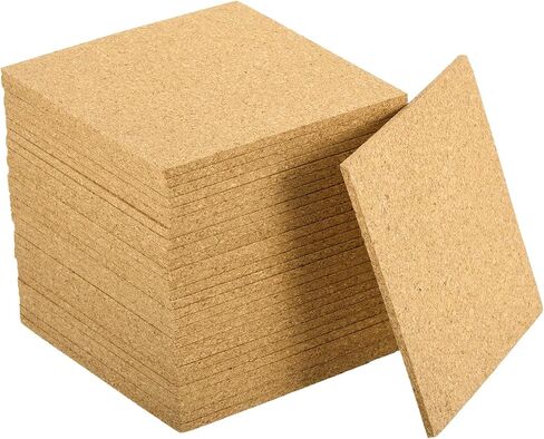 uxcell 8 Pcs Cork Coaster for Drink, 90mm/3.54inch Square Absorbent Reusable Cork Mats Blank Coasters for Wine Glass Cup Mug DIY Crafts (3mm Thick) in Saudi Arabia