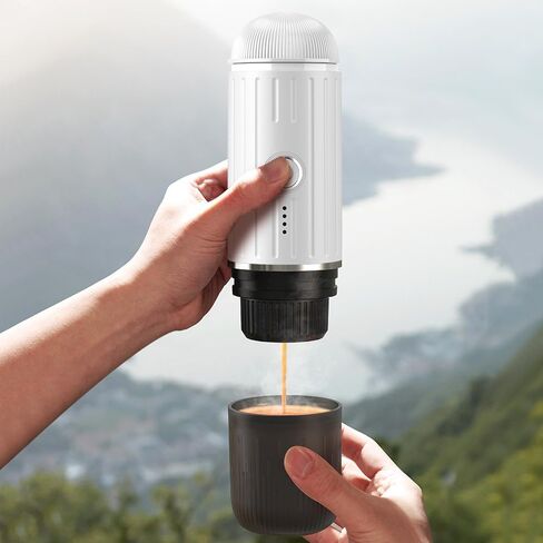 BENFUCHEN Portable Espresso Machine For Travel, USB-C Charging, Self-Heating Electric Espresso Maker, 19 Bar Mini Coffee Maker On the Go For Camping & Hiking For Ground Coffee & NESPRESSOpods, White in Saudi Arabia