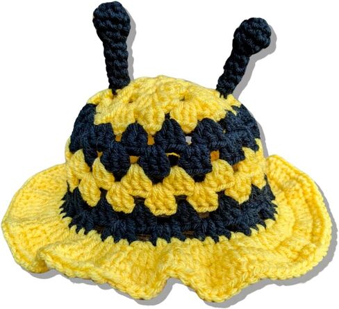زي Crochet Bee for Kids من 3 إلى 5 سنوات ، يشمل قبعة ، معطف ، قفازات بدون إصبع ، خيوط أكريليك (قبعة ، بونتشو ، قفازات (مجموعة كاملة))) in Saudi Arabia