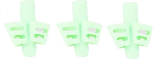 3Pcs/Set Soft Silica Pencil Grasp Two-Finger Gel Pen Grips Writing Training Correction Tool Pens Holding(3 PCS in Bulk-Green) in Saudi Arabia