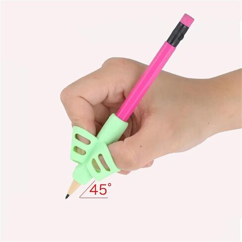 3Pcs/Set Soft Silica Pencil Grasp Two-Finger Gel Pen Grips Writing Training Correction Tool Pens Holding(3 PCS in Bulk-Green) in Saudi Arabia