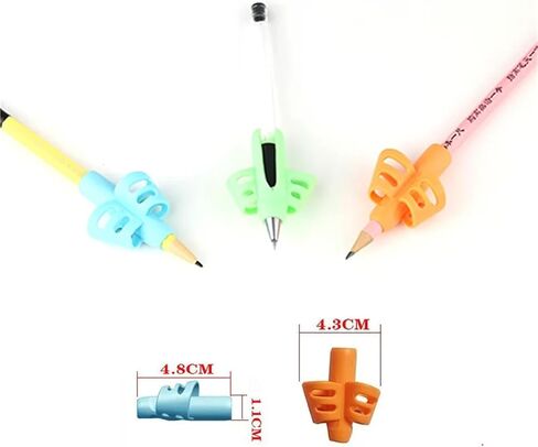 3Pcs/Set Soft Silica Pencil Grasp Two-Finger Gel Pen Grips Writing Training Correction Tool Pens Holding(3 PCS in Bulk-Green) in Saudi Arabia