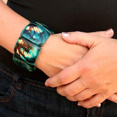 Rustic Off White Chunky Tagua Bracelet, Artisan Handcrafted Jewelry for Women in Saudi Arabia
