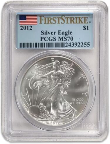 USA 2012 $1 American Silver Eagle Coin MS70 PCGS - First Strike Mint in Saudi Arabia