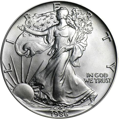 1986 American Silver Eagle $1 MS69 - PCGS Encapsulation with Traditional Blue Label - Collectible 1 oz Coin in Saudi Arabia