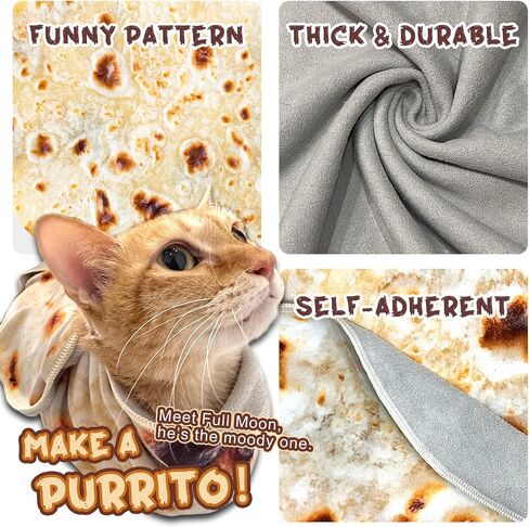 Cat Wrap for Cutting Nails, Tortilla Blanket Pet Supplies Cat Washing Bag, Burrito Blanket Cat Restraint for Nail Clipping, Multifunctional Pet Tool Gifts for Cat Lovers (L (within 14lbs), Tortilla) in Saudi Arabia