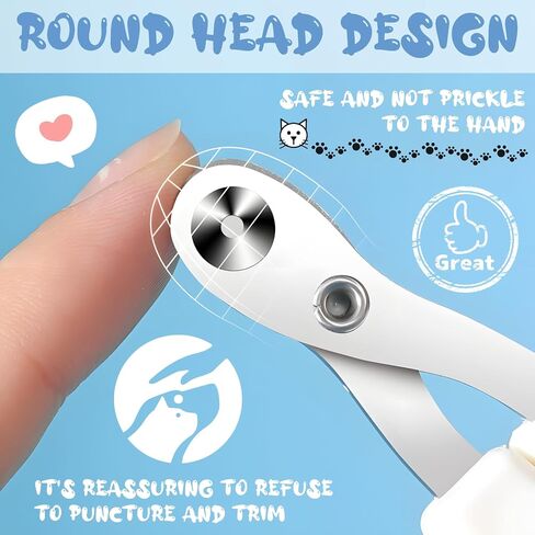 Cat Nail Clippers with Safety Guard-Professional Cat Claw Trimmer للقطط والحيوانات الأليفة الصغيرة ، حماية مفرطة في القطع 2 مم ، مقبض مريح غير قابل للانزلاق وشفرة من الفولاذ المقاوم للصدأ (صديق المبتدئين) in Kuwait