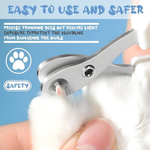 Cat Nail Clippers with Safety Guard-Professional Cat Claw Trimmer للقطط والحيوانات الأليفة الصغيرة ، حماية مفرطة في القطع 2 مم ، مقبض مريح غير قابل للانزلاق وشفرة من الفولاذ المقاوم للصدأ (صديق المبتدئين) in Kuwait
