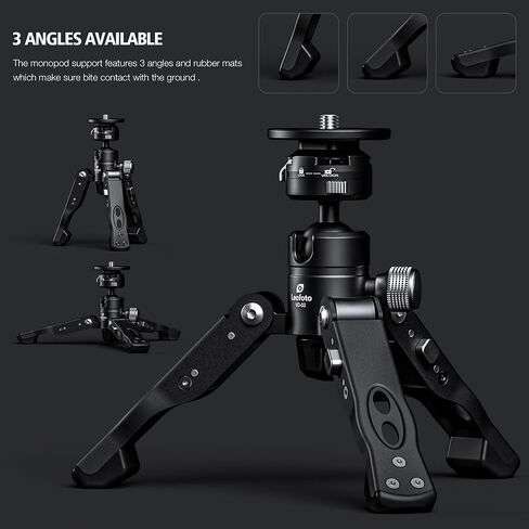 Leofot MV-324CL+VD-03 Long Carbon Fiber Flip Lock Pro Video Camera Monopod with Tripod Stand Max Load 22lb, Height: 1800mm in Kuwait