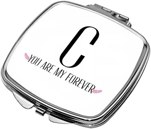Personalized Handheld Mirror Compact Custom Travel Makeup Mirror for Women Portable Beauty Accessory Gift (YOU ARE MY FOREVER DESIGN) in Saudi Arabia
