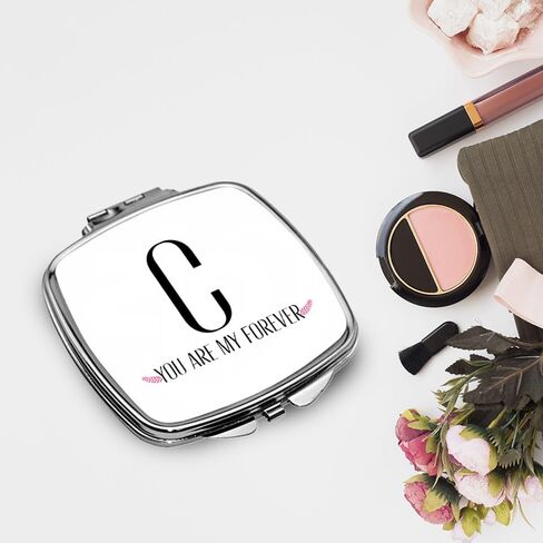 Personalized Handheld Mirror Compact Custom Travel Makeup Mirror for Women Portable Beauty Accessory Gift (YOU ARE MY FOREVER DESIGN) in Saudi Arabia
