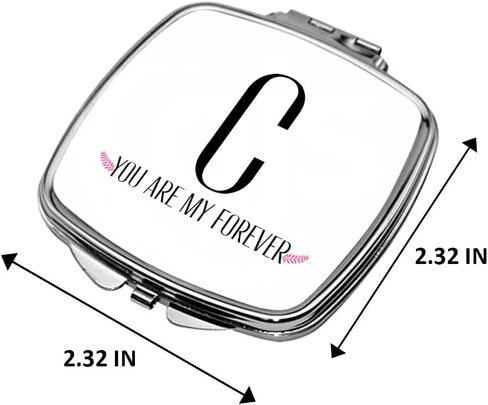 Personalized Handheld Mirror Compact Custom Travel Makeup Mirror for Women Portable Beauty Accessory Gift (YOU ARE MY FOREVER DESIGN) in Saudi Arabia