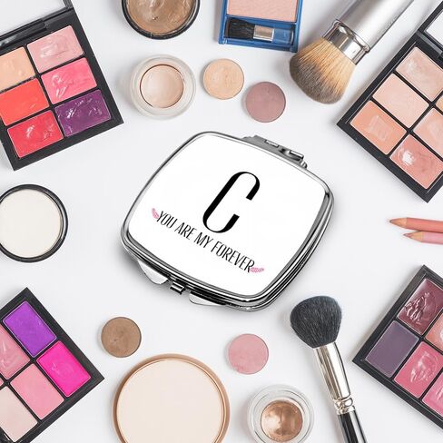 Personalized Handheld Mirror Compact Custom Travel Makeup Mirror for Women Portable Beauty Accessory Gift (YOU ARE MY FOREVER DESIGN) in Saudi Arabia