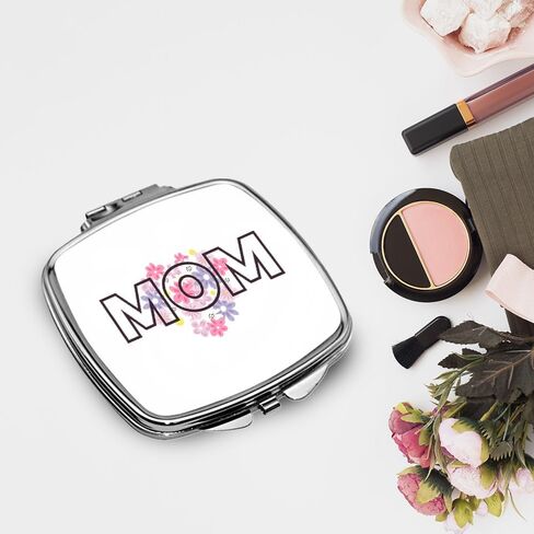 Personalized Handheld Mirror Compact Custom Travel Makeup Mirror for Women Portable Beauty Accessory Gift (MOM DESIGN) in Saudi Arabia