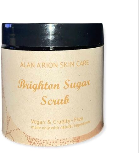 Alan A'rion Skincare:"Brighton Sugar Scrub" Exfoliate Full Body & Face- All Natural hints of Almond Oil/Organic Sugar/Honey/Vitamin E Oil/Jojoba Oil-Offered in 3 Scents (4oz Jar) (Turmeric Scrub) in Saudi Arabia