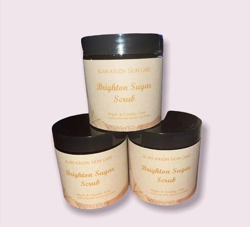 Alan A'rion Skincare:"Brighton Sugar Scrub" Exfoliate Full Body & Face- All Natural hints of Almond Oil/Organic Sugar/Honey/Vitamin E Oil/Jojoba Oil-Offered in 3 Scents (4oz Jar) (Turmeric Scrub) in Saudi Arabia