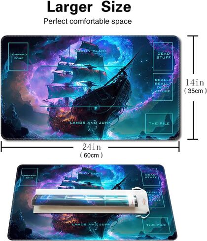 MTG Playmat with Free Plastic Storage Tube and Bag - Sewing Field Rules Area Playmat for Beginners MTG Card Game (MTG2-2) in Saudi Arabia