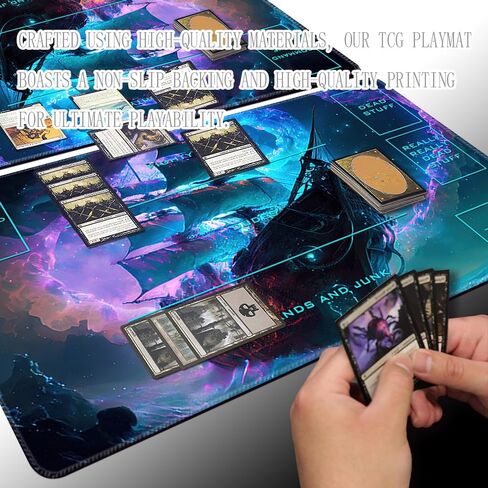 MTG Playmat with Free Plastic Storage Tube and Bag - Sewing Field Rules Area Playmat for Beginners MTG Card Game (MTG2-2) in Saudi Arabia