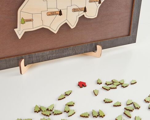 US Wooden Indiana State Parks Map With Trees To Record Park Visits (Coffee) in Saudi Arabia