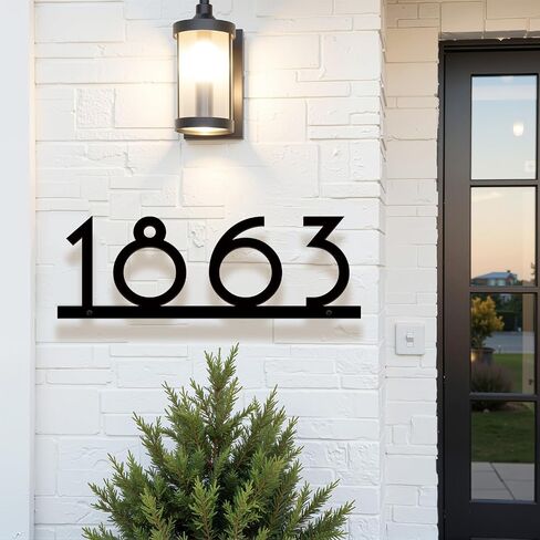 Personalized Modern House Numbers for Exterior | Custom Metal Address Plaques for Houses | Large 911 Visible Floating Number Signs with Installation Kit H4 in Saudi Arabia