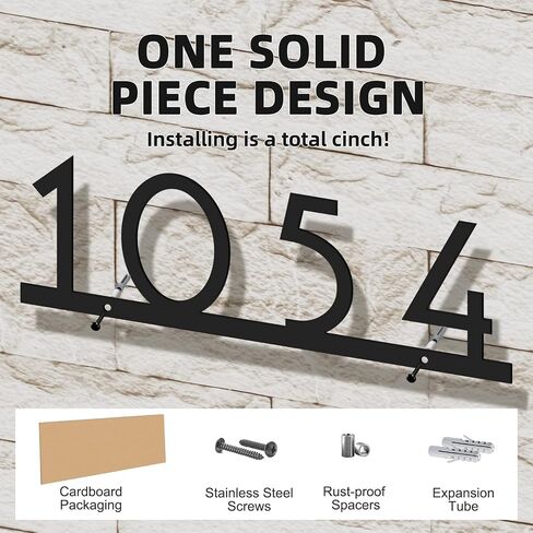 Personalized Modern House Numbers for Exterior | Custom Metal Address Plaques for Houses | Large 911 Visible Floating Number Signs with Installation Kit H4 in Saudi Arabia